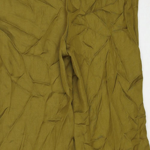 River Island Womens Green Viscose Trousers Size 12 Regular Drawstring - Trouser Wrap Skirt