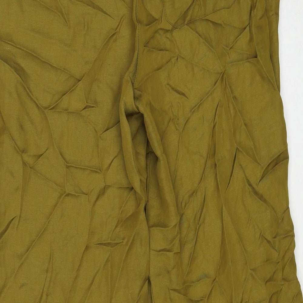 River Island Womens Green Viscose Trousers Size 12 Regular Drawstring - Trouser Wrap Skirt