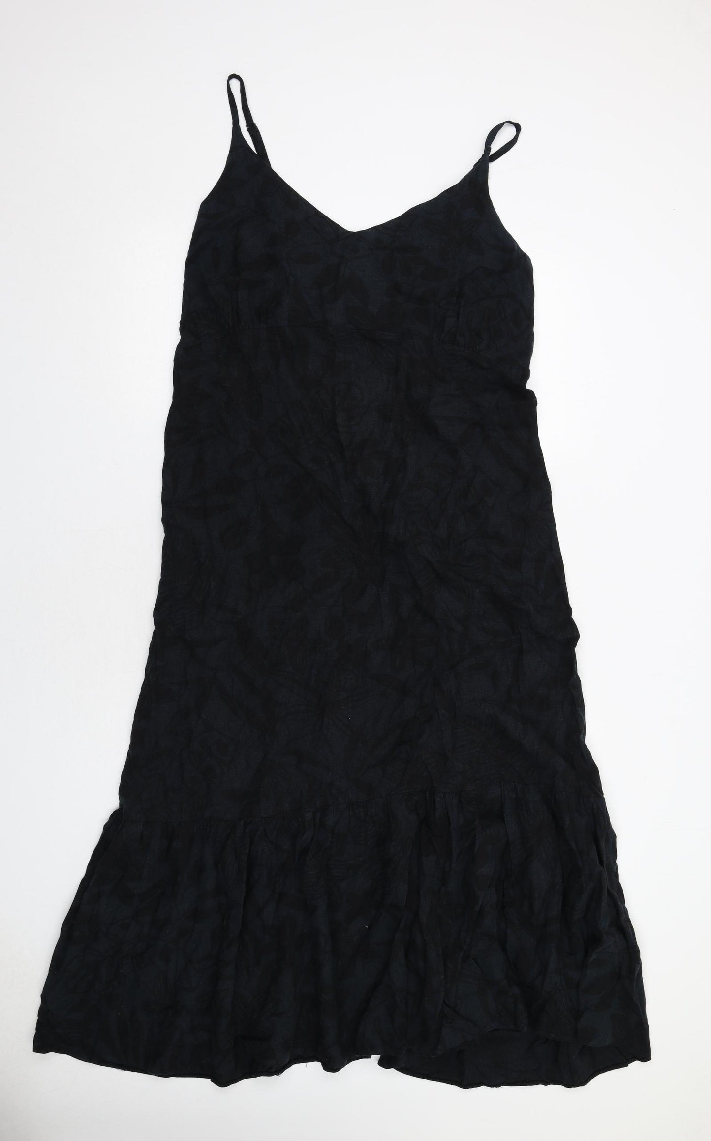 Simply Be Womens Black Linen A-Line Size 20 V-Neck Pullover