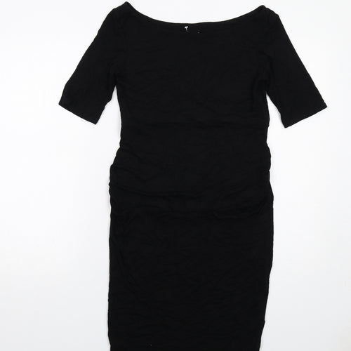 ASOS Womens Black Viscose Shift Size 10 Round Neck Pullover