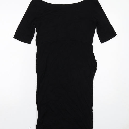 ASOS Womens Black Viscose Shift Size 10 Round Neck Pullover