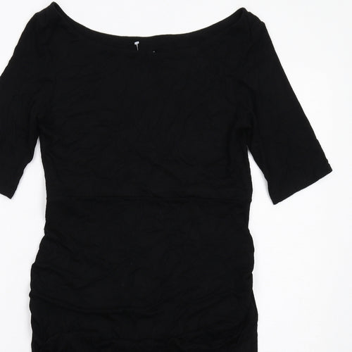 ASOS Womens Black Viscose Shift Size 10 Round Neck Pullover