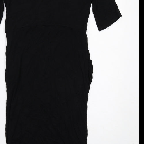 ASOS Womens Black Viscose Shift Size 10 Round Neck Pullover