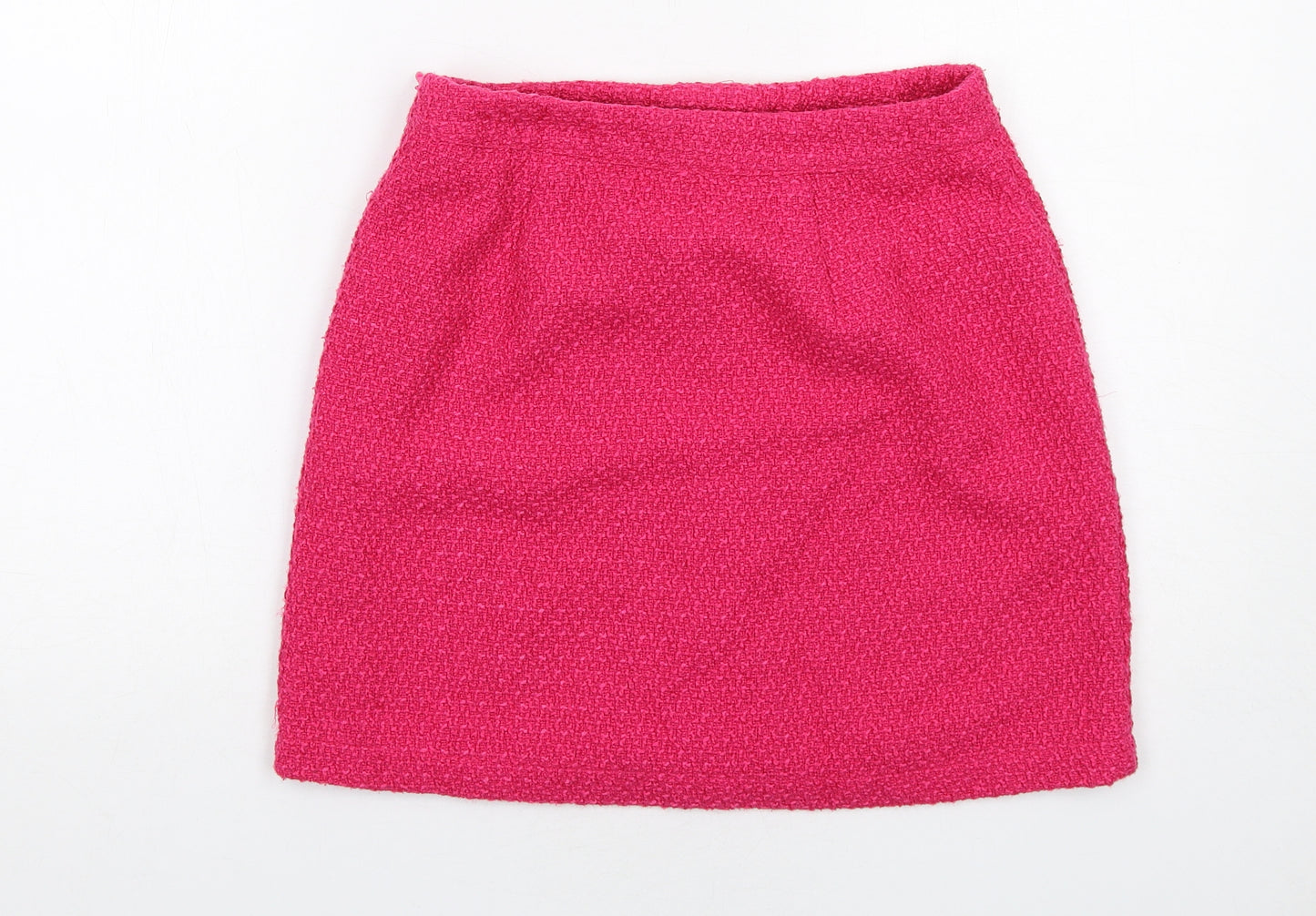New Look Womens Pink Polyester A-Line Skirt Size 10 Zip