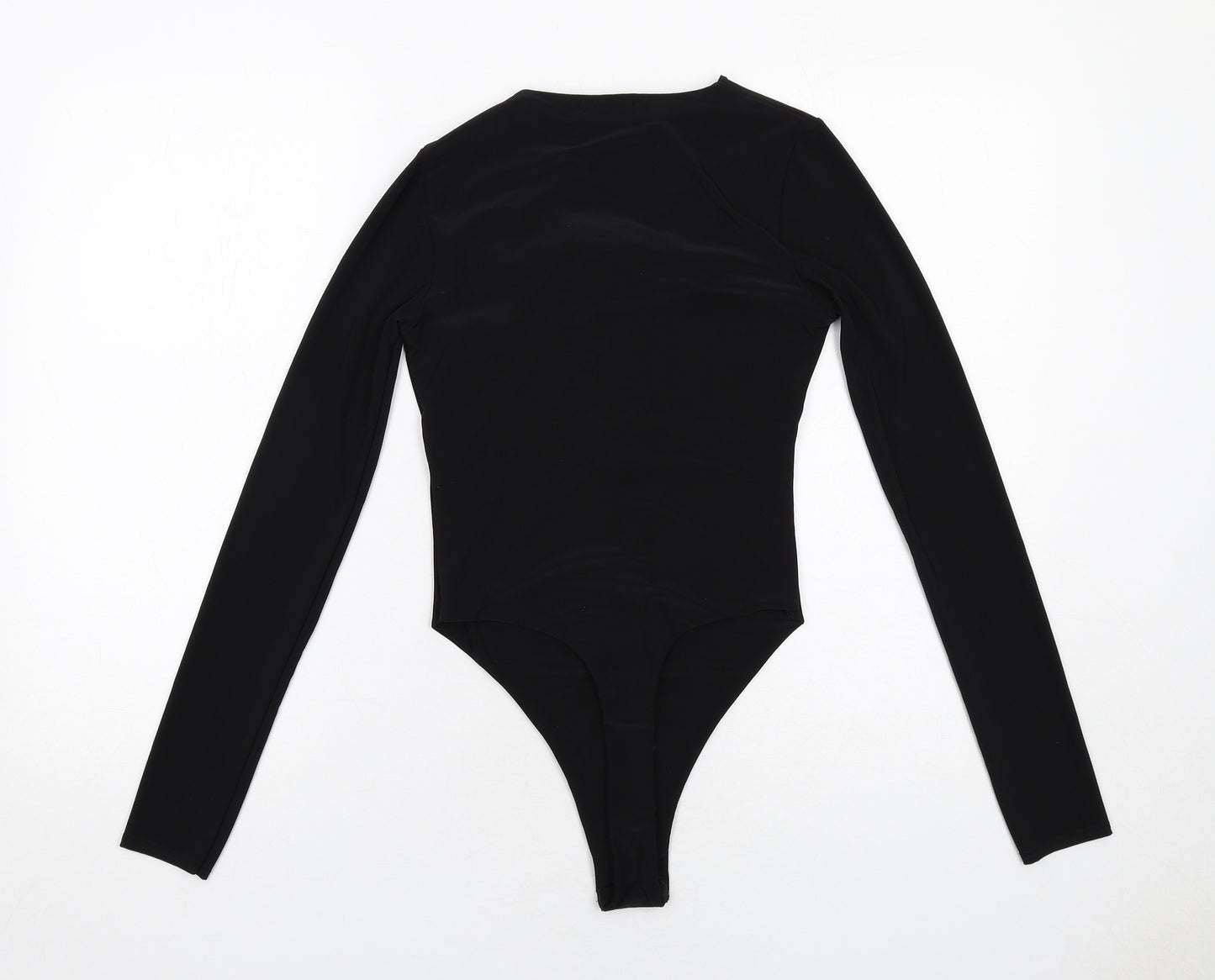 Misspap Womens Black Polyester Bodysuit One-Piece Size 8 Snap - Twist Front Detail