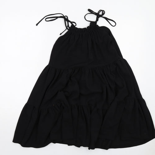 H&M Womens Black Polyester Tank Dress Size S Round Neck Pullover