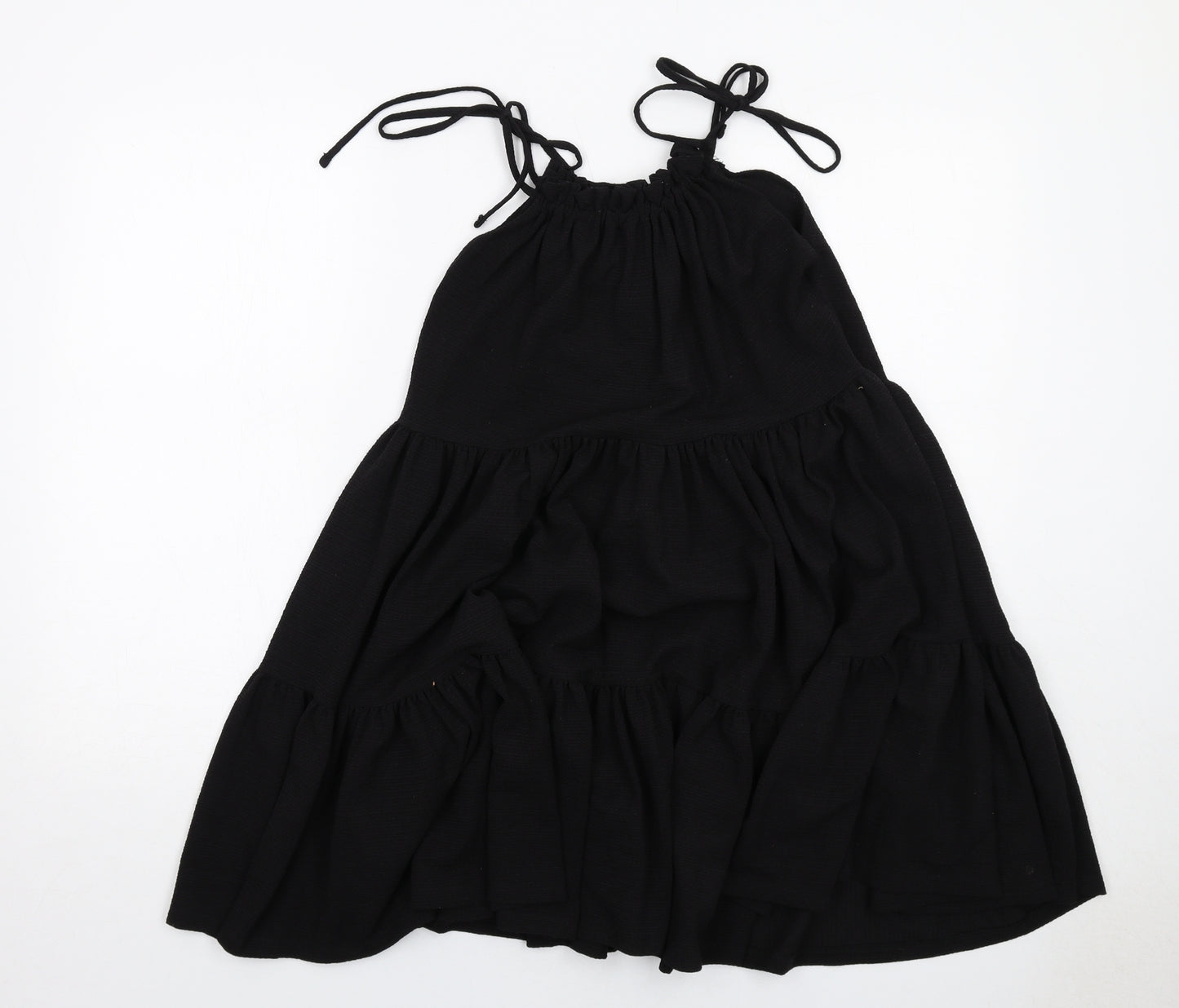 H&M Womens Black Polyester Tank Dress Size S Round Neck Pullover