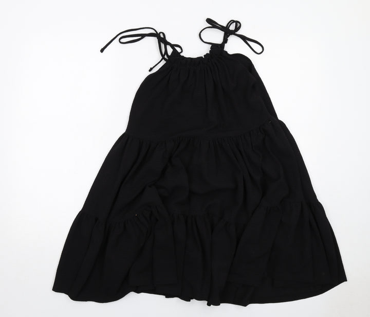 H&M Womens Black Polyester Tank Dress Size S Round Neck Pullover