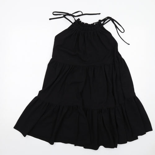 H&M Womens Black Polyester Tank Dress Size S Round Neck Pullover