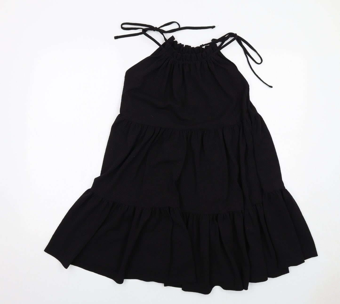 H&M Womens Black Polyester Tank Dress Size S Round Neck Pullover