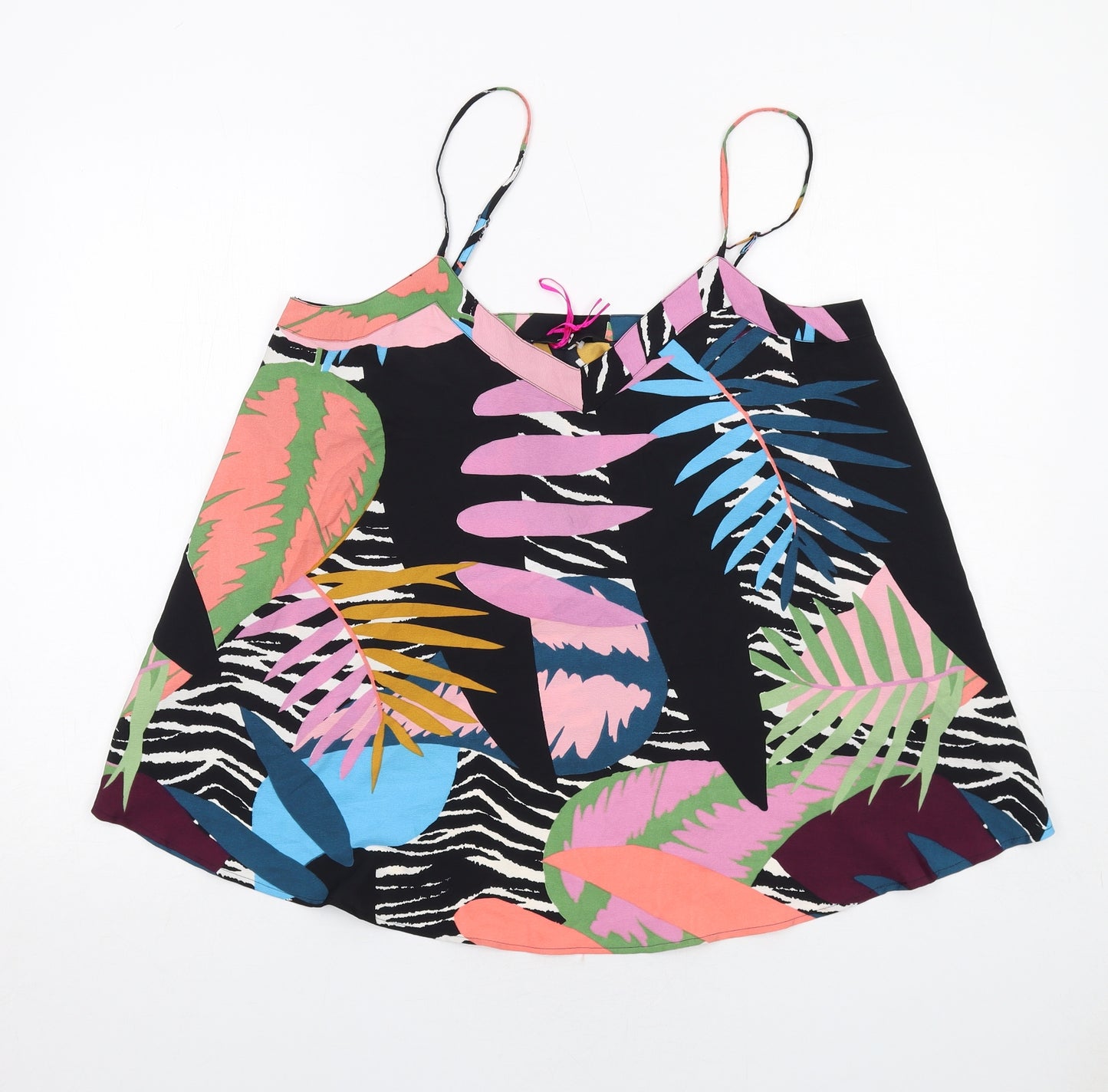 Very Womens Multicoloured Geometric Polyester Camisole Tank Size 12 V-Neck