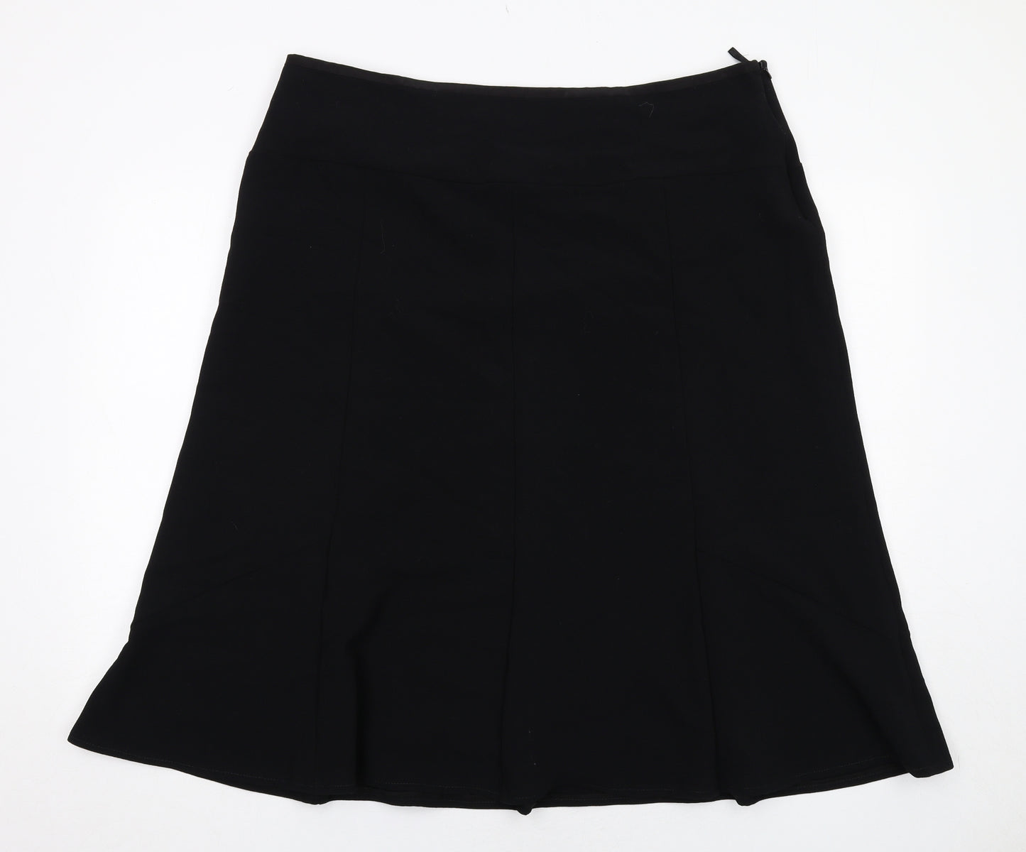 Slimma Womens Black Polyester Swing Skirt Size 20 Zip
