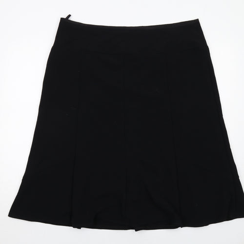 Slimma Womens Black Polyester Swing Skirt Size 20 Zip