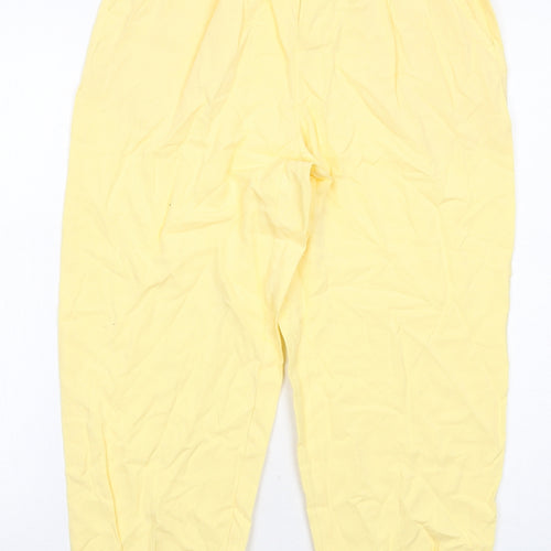 Bershka Womens Yellow Viscose Carrot Trousers Size 10 Regular Zip