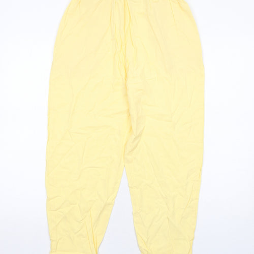 Bershka Womens Yellow Viscose Carrot Trousers Size 10 Regular Zip