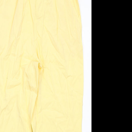 Bershka Womens Yellow Viscose Carrot Trousers Size 10 Regular Zip