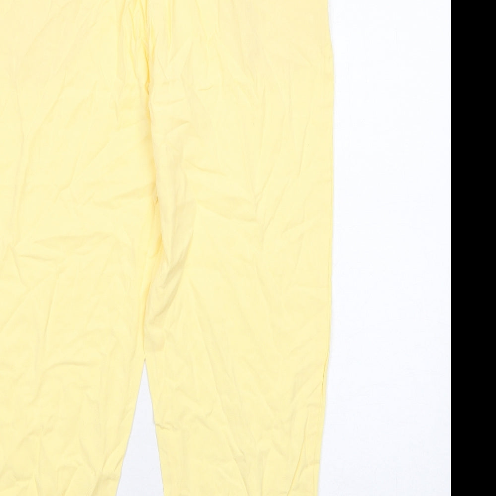 Bershka Womens Yellow Viscose Carrot Trousers Size 10 Regular Zip