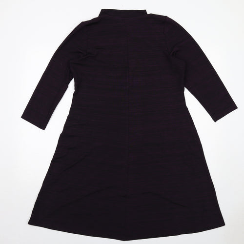 &Co Womens Purple Polyester Fit & Flare Size 18 Round Neck Pullover
