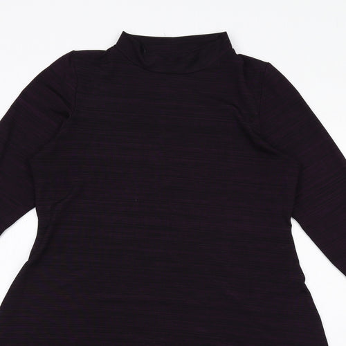 &Co Womens Purple Polyester Fit & Flare Size 18 Round Neck Pullover
