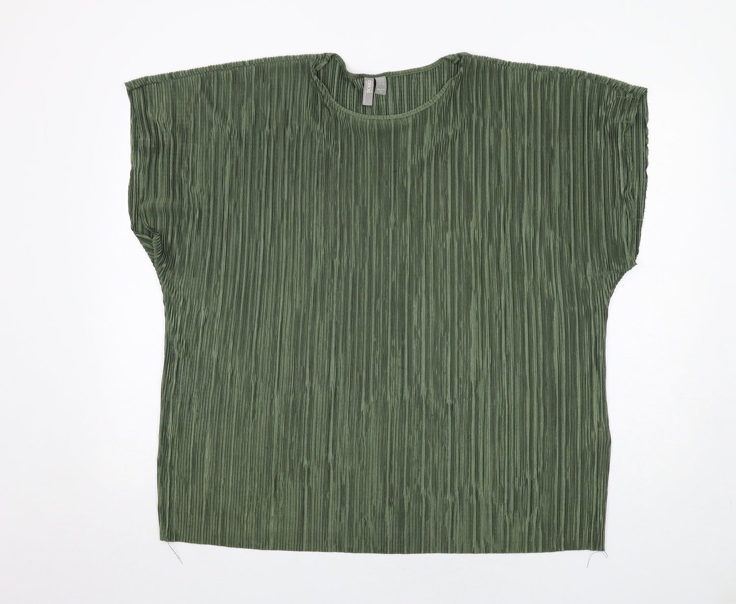 ASOS Womens Green Polyester Basic Blouse Size 24 Round Neck - Plisse