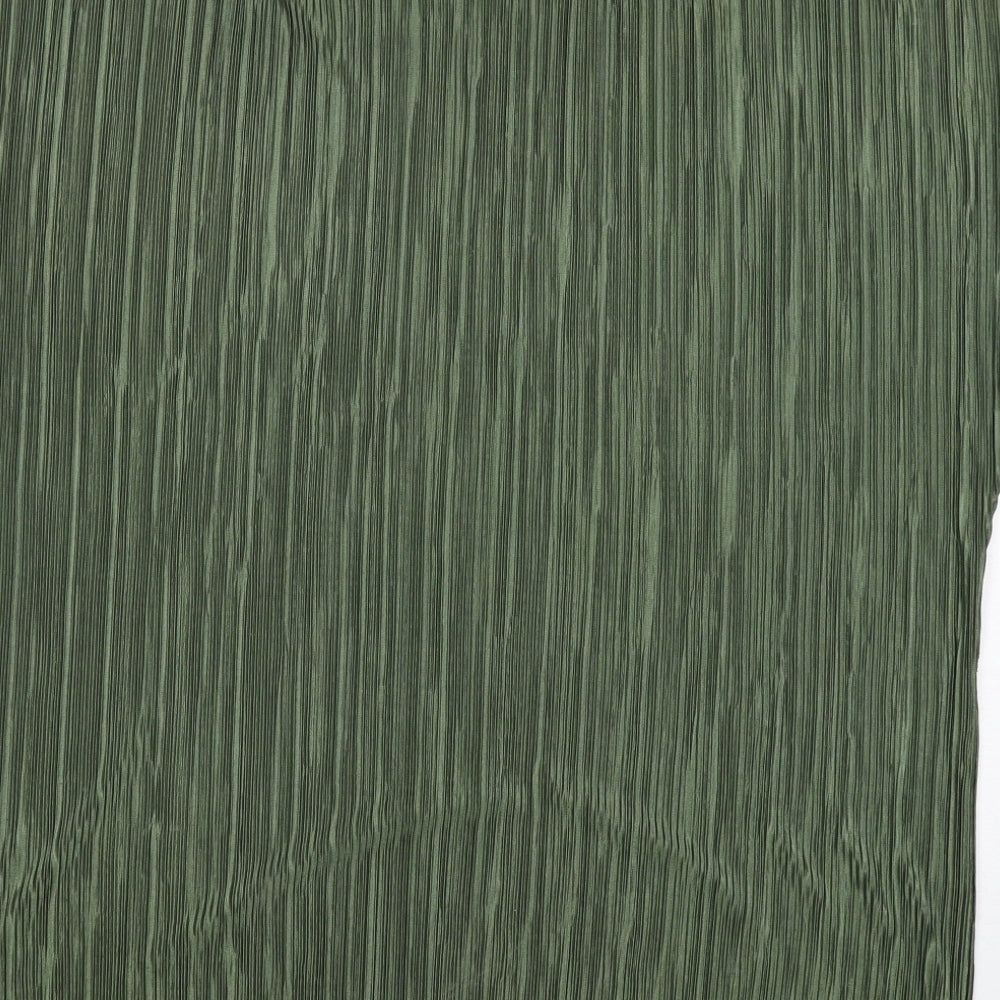 ASOS Womens Green Polyester Basic Blouse Size 24 Round Neck - Plisse