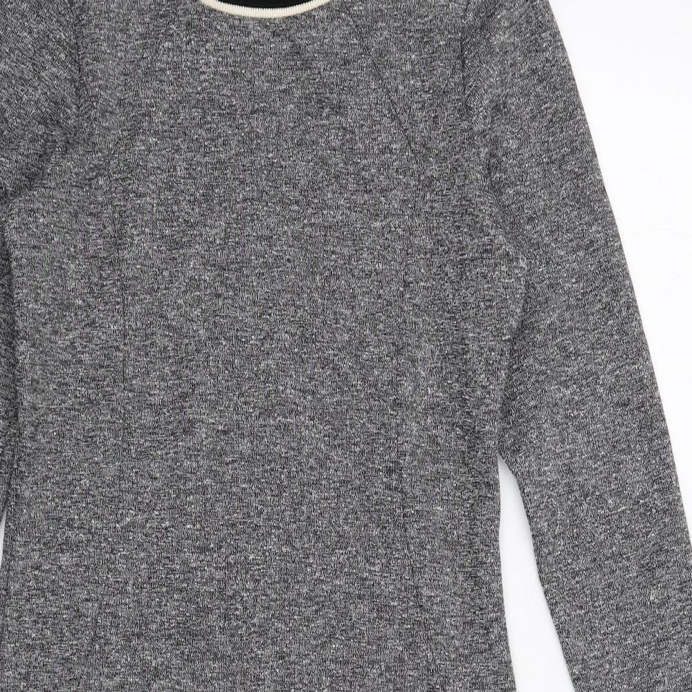Marks and Spencer Womens Grey Polyester Jumper Dress Size 10 Round Neck Pullover