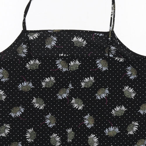 Topshop Womens Black Polka Dot Polyester Camisole Tank Size 14 Square Neck - Floral