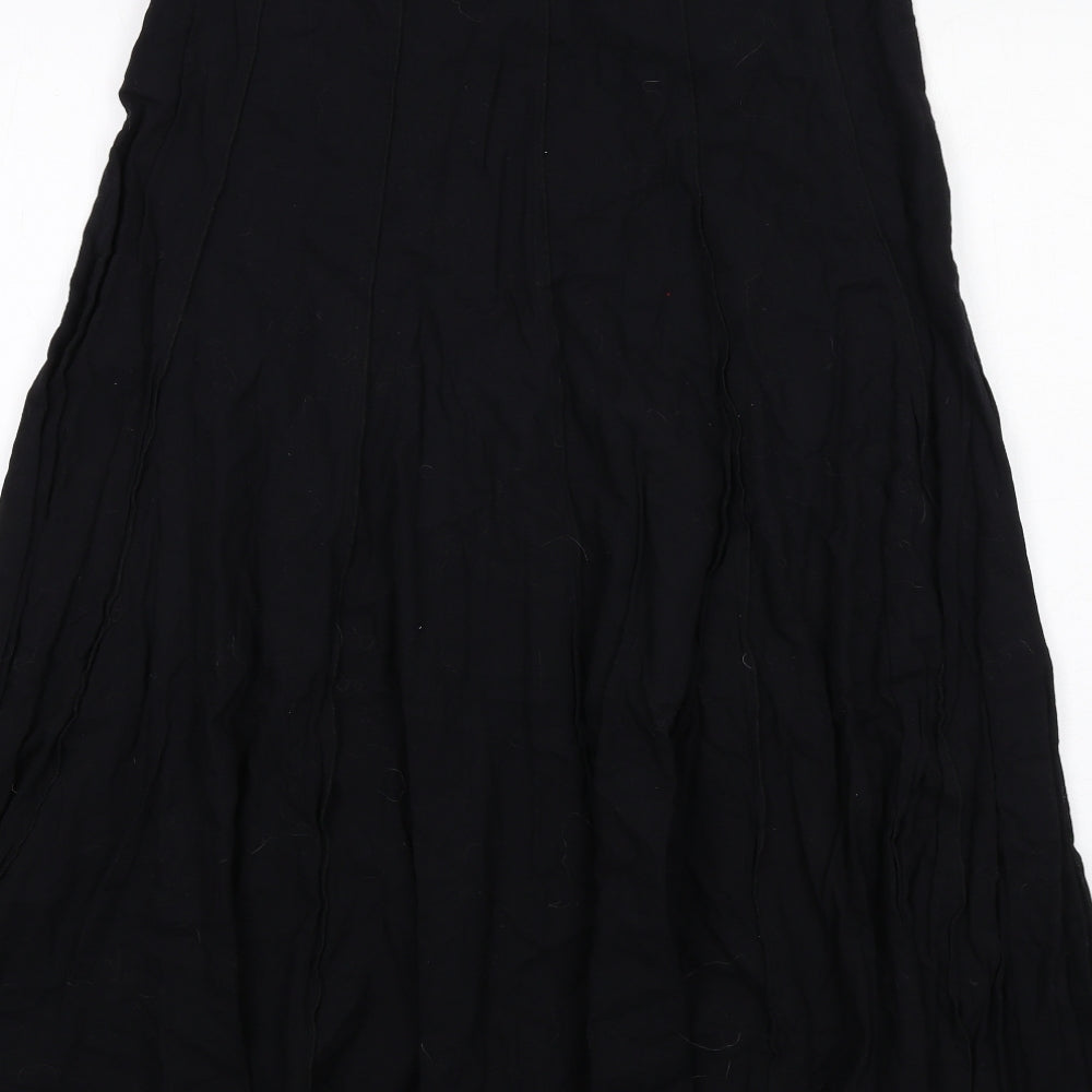 Jasper Conran Womens Black Cotton Swing Skirt Size 12 Zip