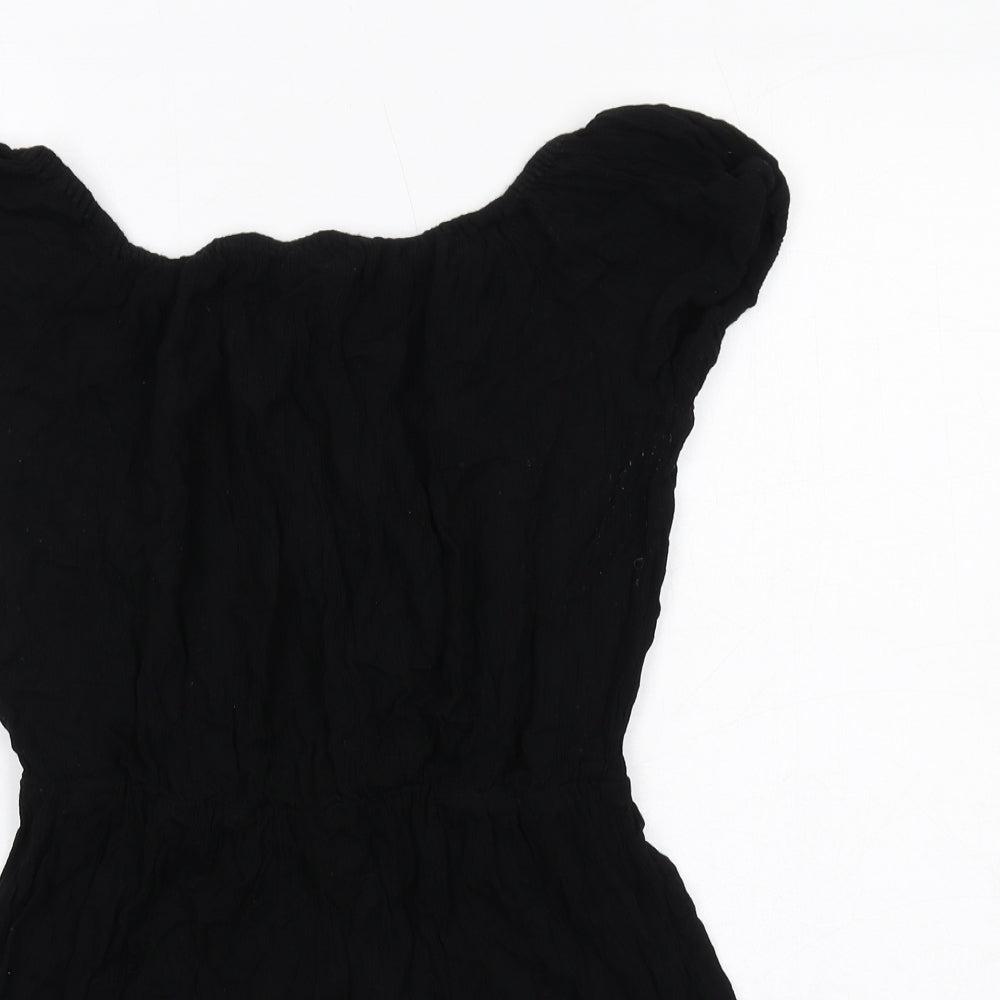 New Look Womens Black Viscose Playsuit One-Piece Size M Pullover