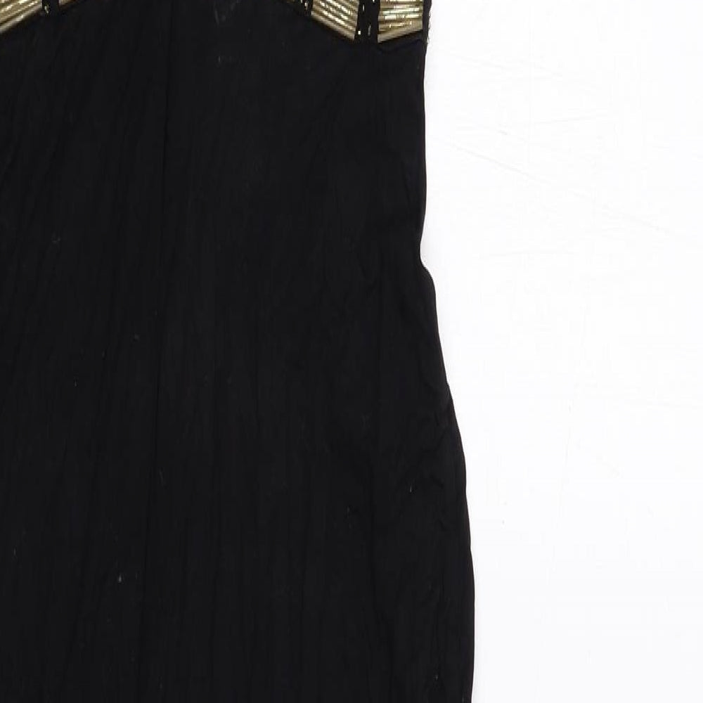 ASOS Womens Black Viscose Maxi Size 8 Halter Zip