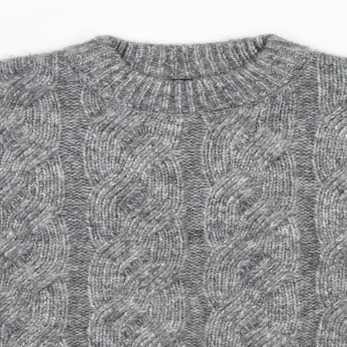 Marks and Spencer Womens Grey Round Neck Polyester Pullover Jumper Size M