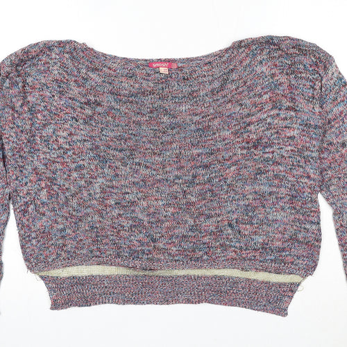 Smash Womens Multicoloured Boat Neck Polyester Pullover Jumper Size S