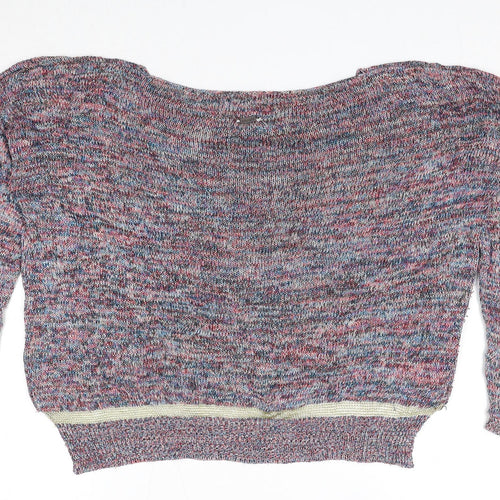 Smash Womens Multicoloured Boat Neck Polyester Pullover Jumper Size S
