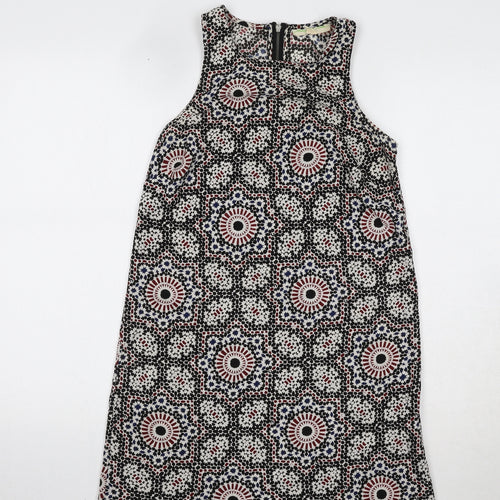 Staring at Stars Womens Black Geometric Polyester Shift Size XS Round Neck Zip - Mosaic Print