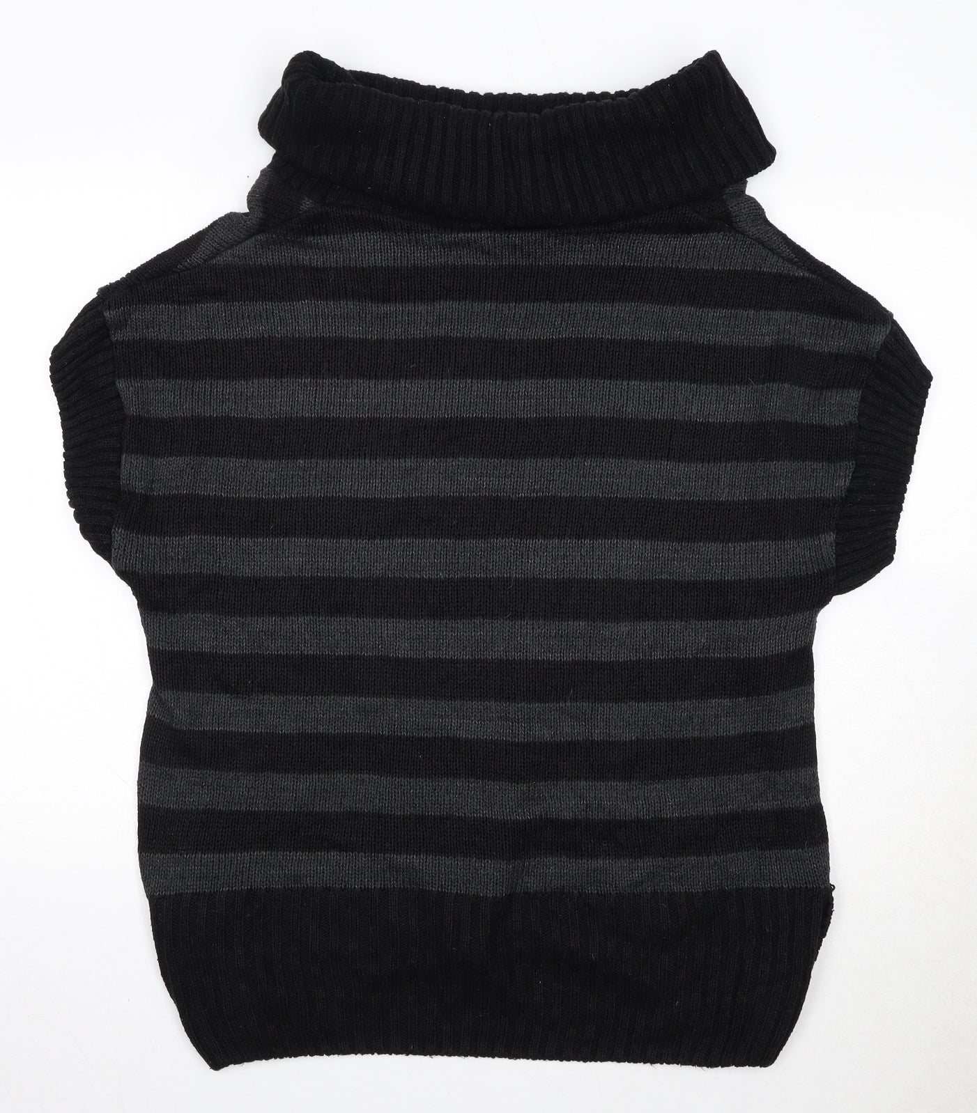 Dorothy Perkins Womens Black Roll Neck Striped Acrylic Pullover Jumper Size 14