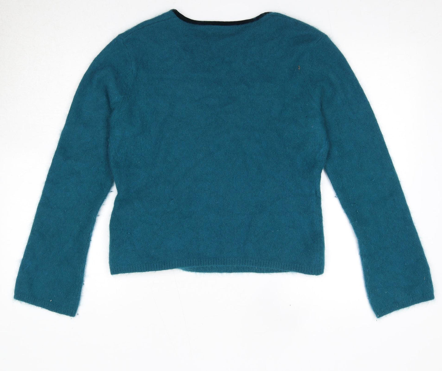 Kaliko Womens Green V-Neck Angora Wrap Jumper Size 16