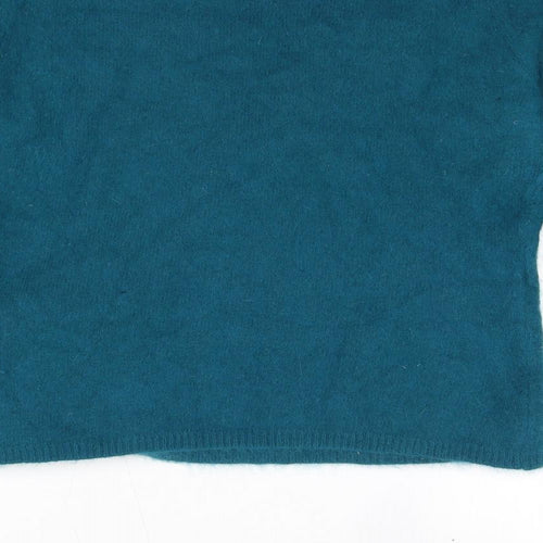Kaliko Womens Green V-Neck Angora Wrap Jumper Size 16