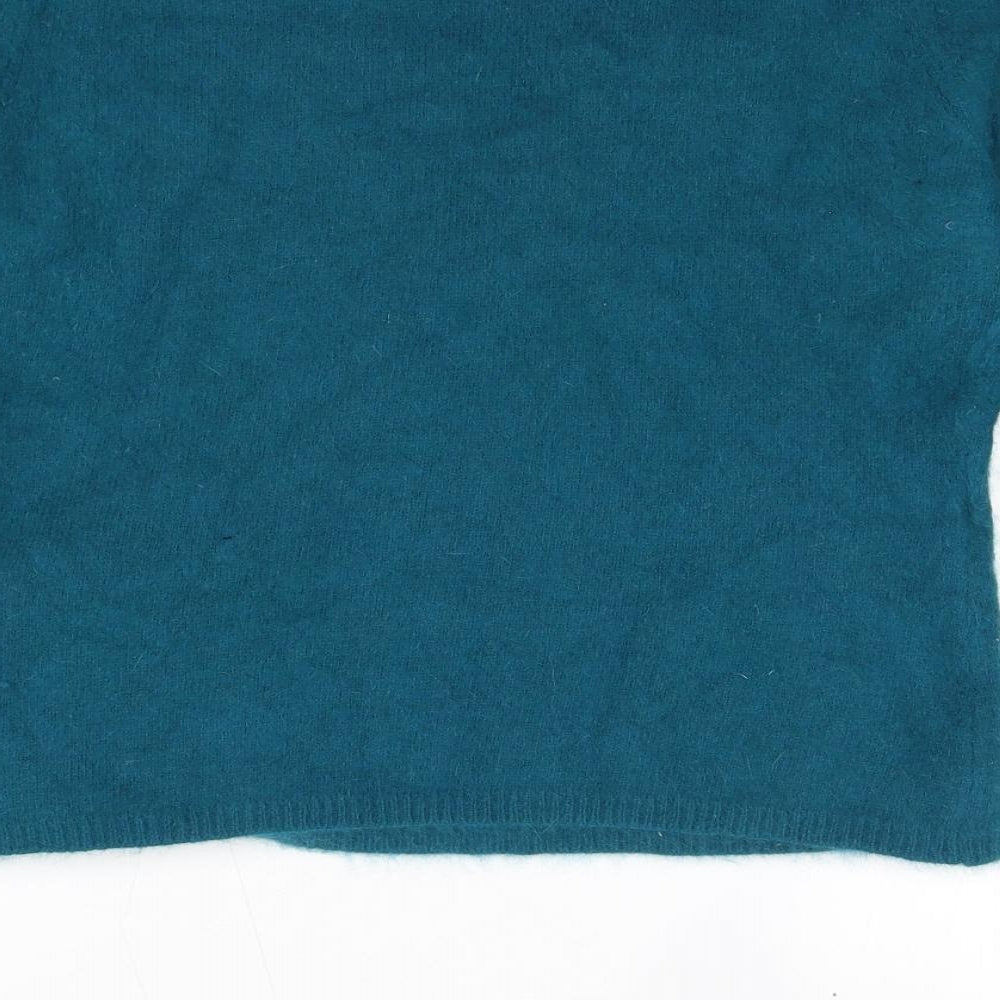 Kaliko Womens Green V-Neck Angora Wrap Jumper Size 16