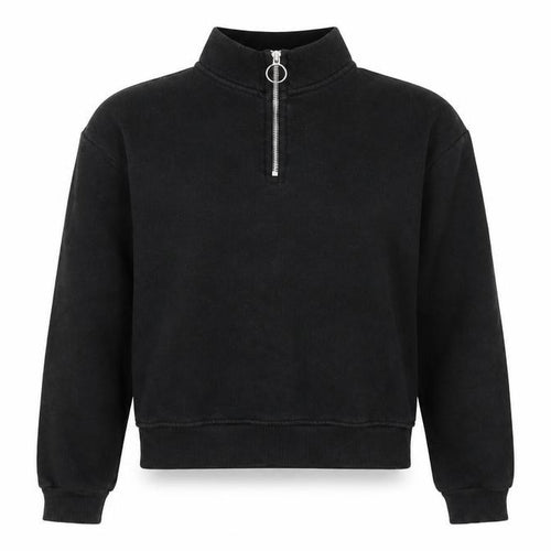 Pull&Bear Womens Black Polyester Pullover Sweatshirt Size S Zip