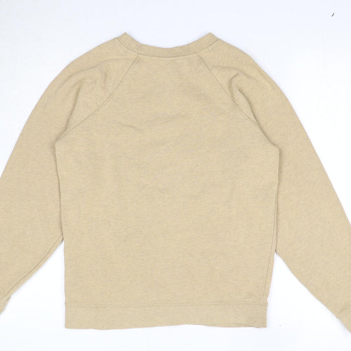 Topshop Womens Beige Cotton Pullover Sweatshirt Size 4 Pullover