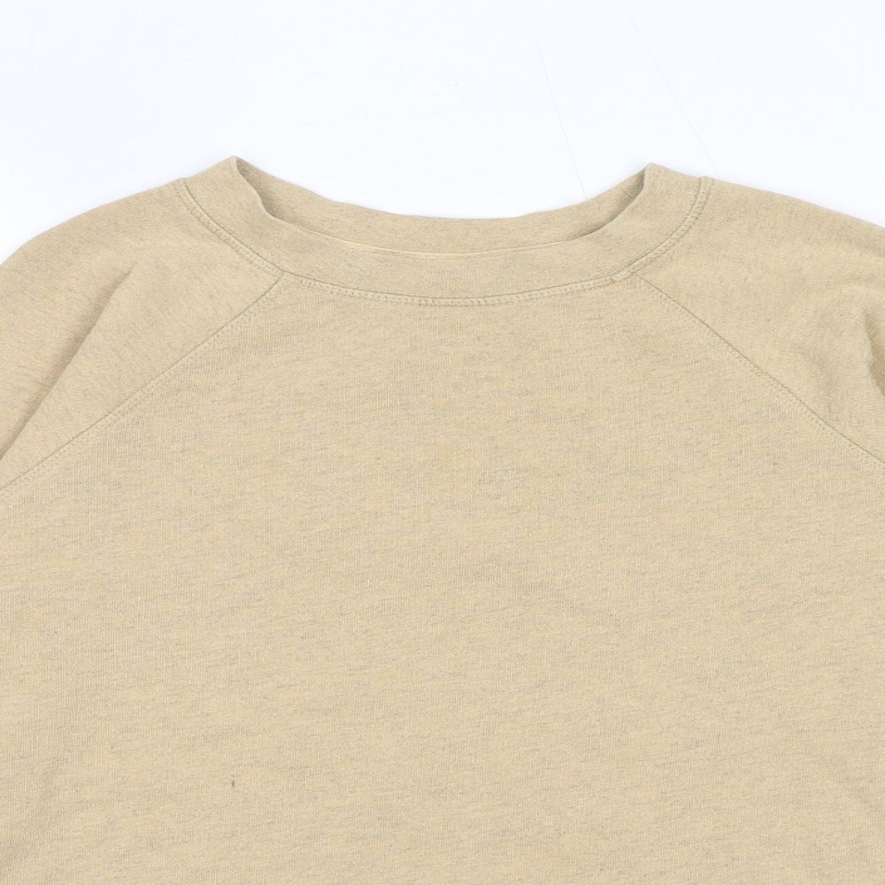 Topshop Womens Beige Cotton Pullover Sweatshirt Size 4 Pullover