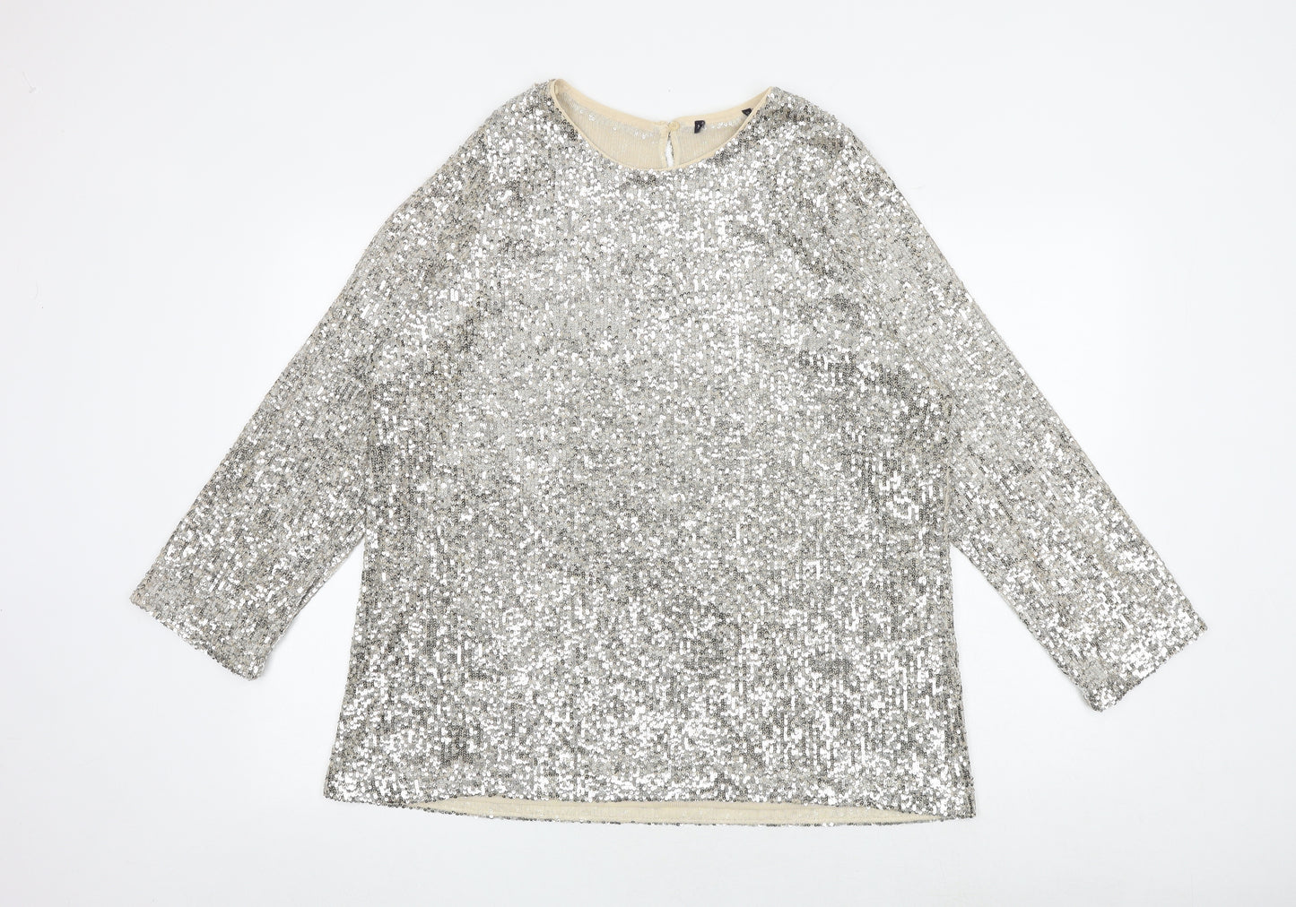 Marks and Spencer Womens Gold Polyester Basic Blouse Size 22 Boat Neck