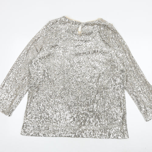 Marks and Spencer Womens Gold Polyester Basic Blouse Size 22 Boat Neck