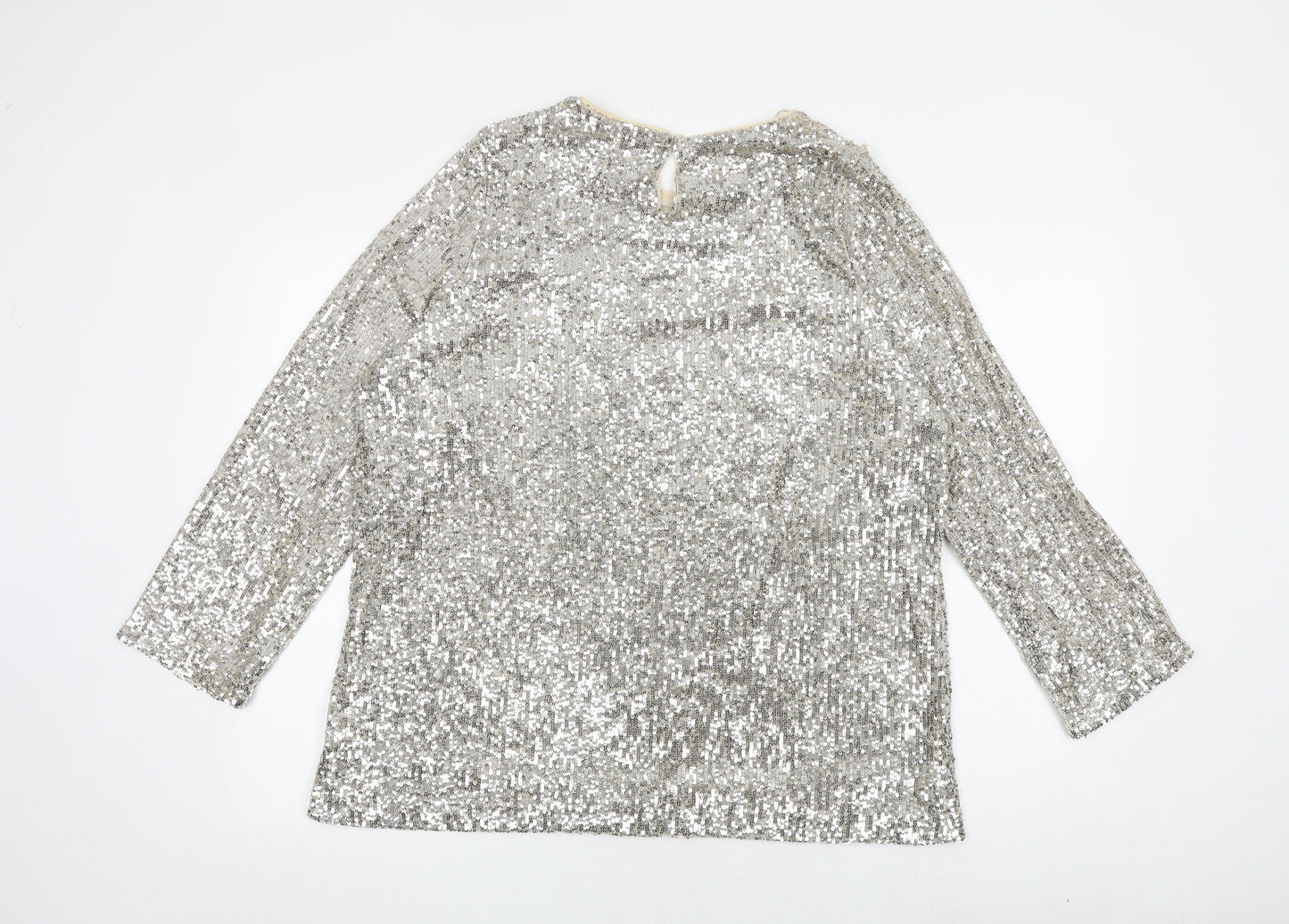 Marks and Spencer Womens Gold Polyester Basic Blouse Size 22 Boat Neck