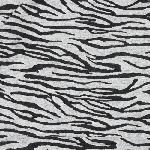 Marks and Spencer Womens Grey Animal Print Polyester Basic Blouse Size 6 Crew Neck - Zebra Print