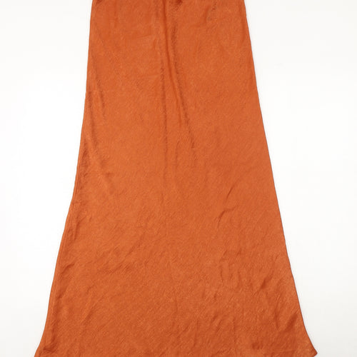 Reset Style Womens Orange Polyester Maxi Skirt Size 30 in