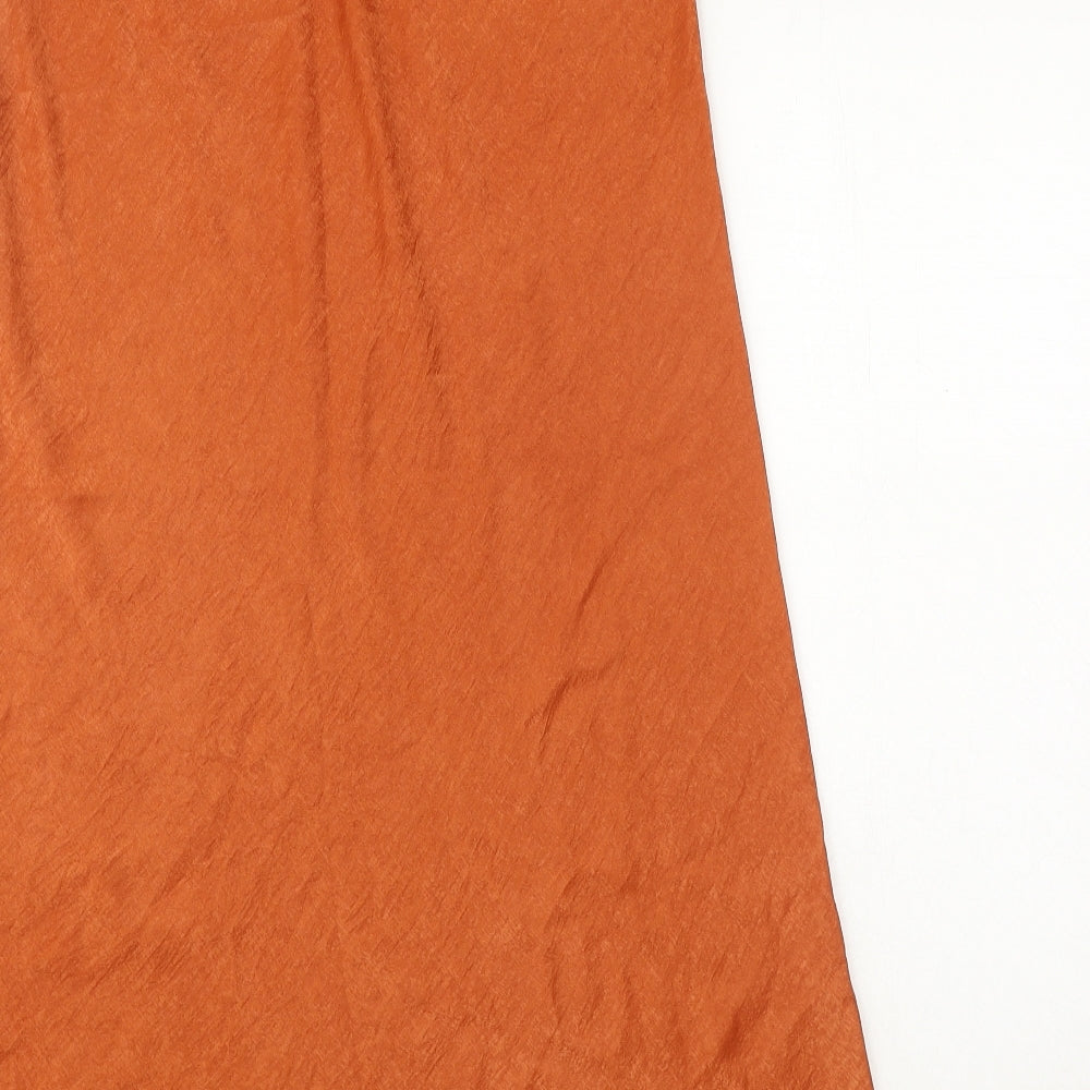Reset Style Womens Orange Polyester Maxi Skirt Size 30 in