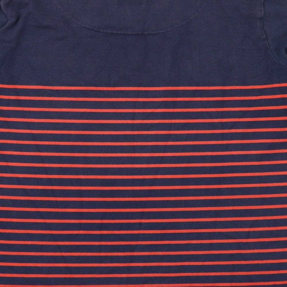 Joules Womens Blue Striped 100% Cotton Basic T-Shirt Size 16 Round Neck
