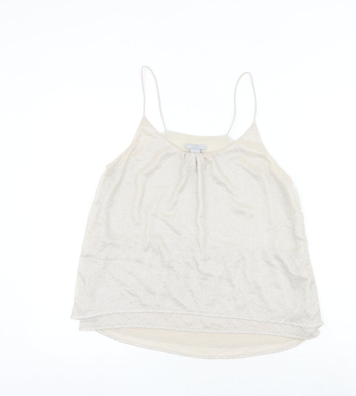 H&M Womens Gold Geometric Polyester Basic Tank Size 6 Round Neck