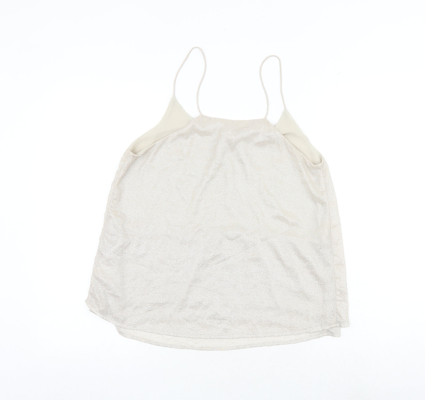 H&M Womens Gold Geometric Polyester Basic Tank Size 6 Round Neck
